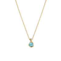 Gold Blue Topaz Original Baby Treasure Necklace