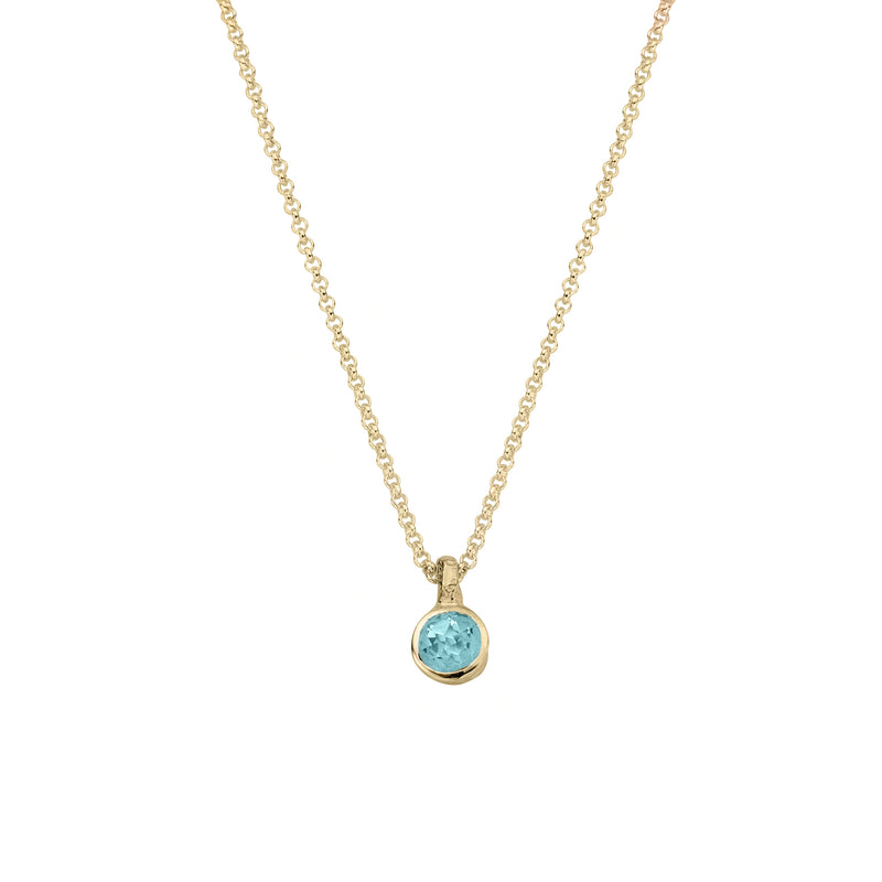 Gold Blue Topaz Original Baby Treasure Necklace