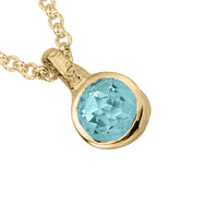 Gold Blue Topaz Original Baby Treasure Necklace