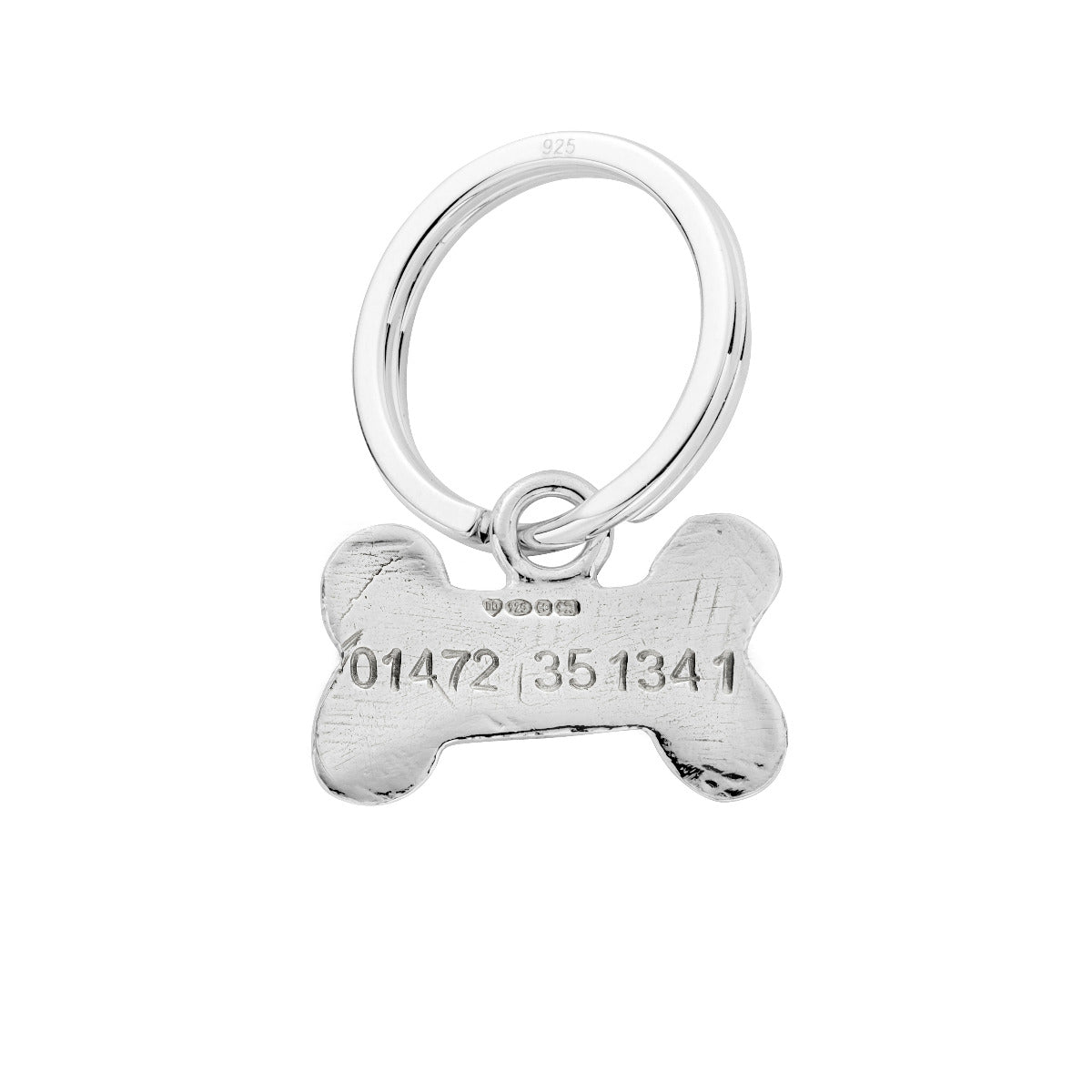 Silver Bone Dog Tag