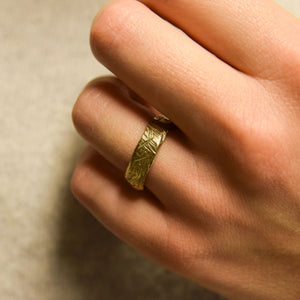 Gold Hand Carved Ring