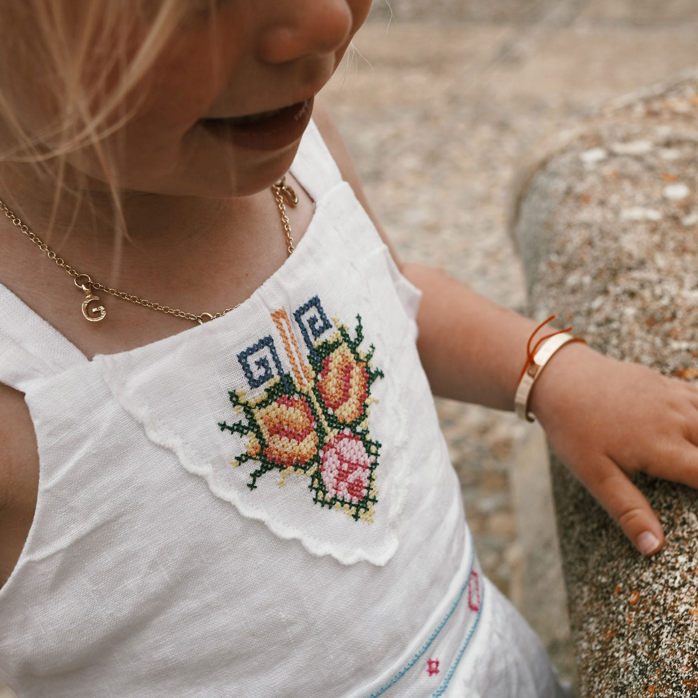 Children's Gold Fixed Alphabet Necklace
