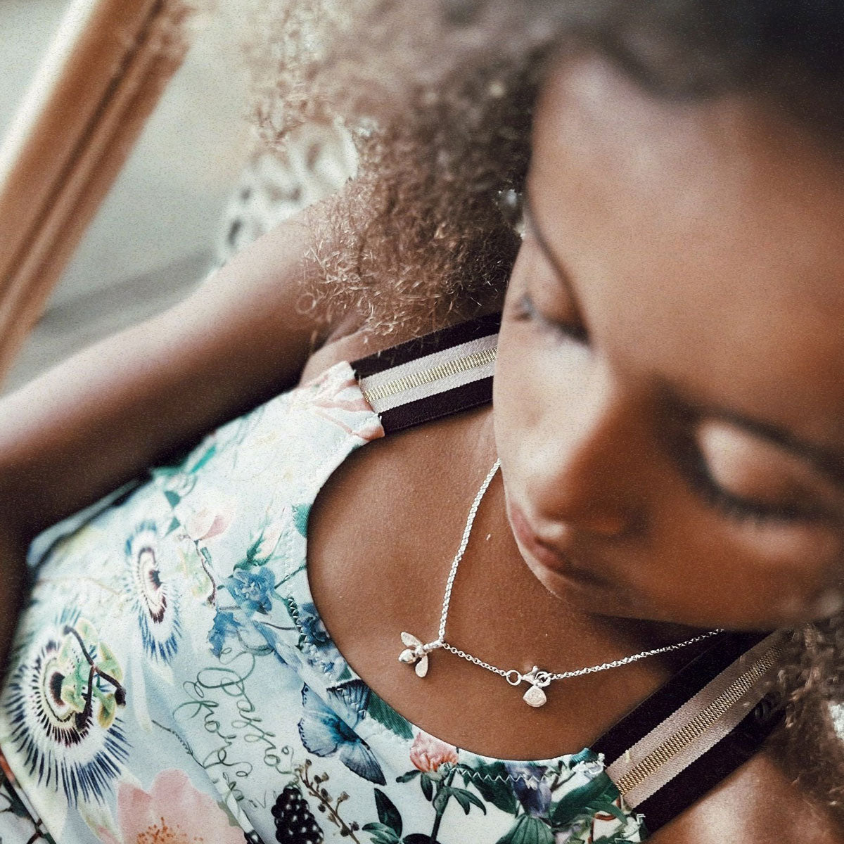 Children's Silver Mini Honey Bee Necklace