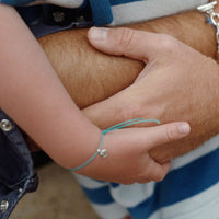 Children's Silver Smiley Face Cord Bracelet