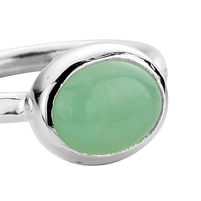 Silver Chrysoprase Baby Treasure Ring
