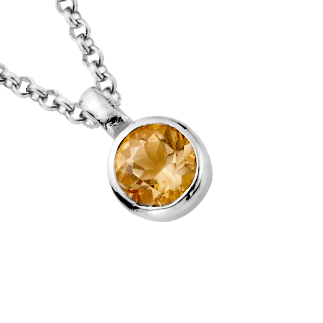 Silver Citrine Baby Treasure Pendant