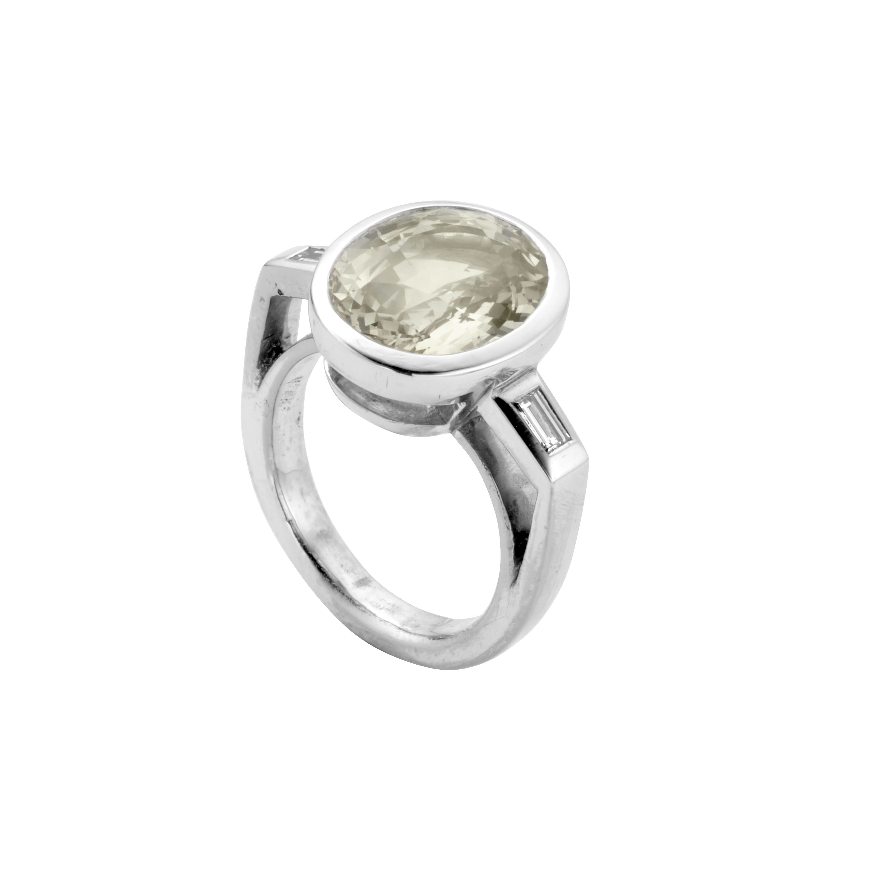 CLARA White Gold Yellow Sapphire & Diamond Ring