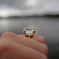 CORDELIA Gold Aquamarine & Diamond Ring