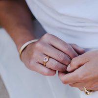 PETIT AMOUR Gold Pink Sapphire Heart Ring