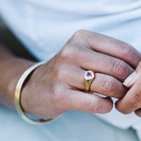 PETIT AMOUR Gold Pink Sapphire Heart Ring