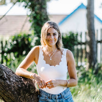 Silver Midi Star Trace Chain Necklace With Diamond