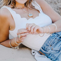 Gold Mini Open Heart Chain Bracelet