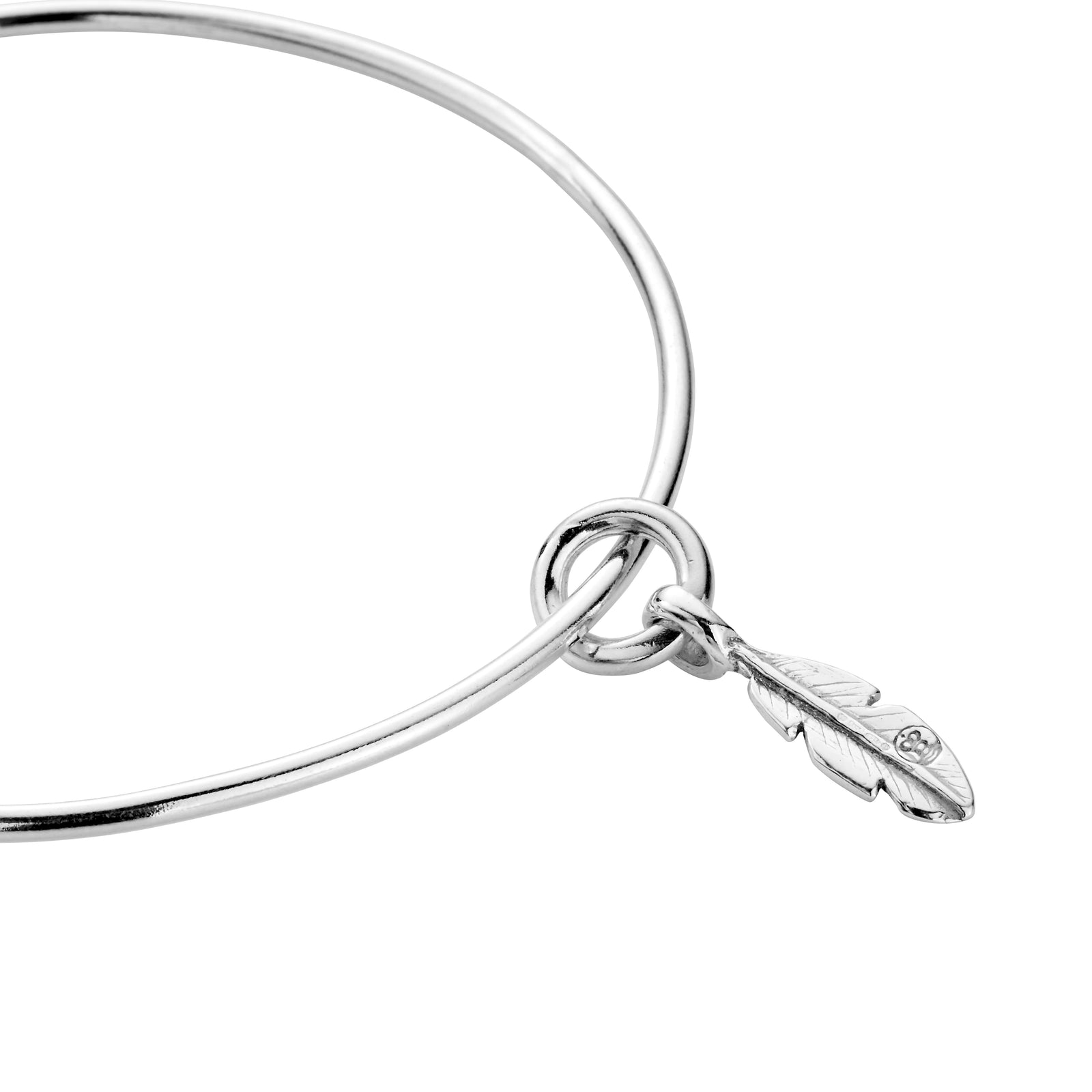 Silver Mini Feather Bangle