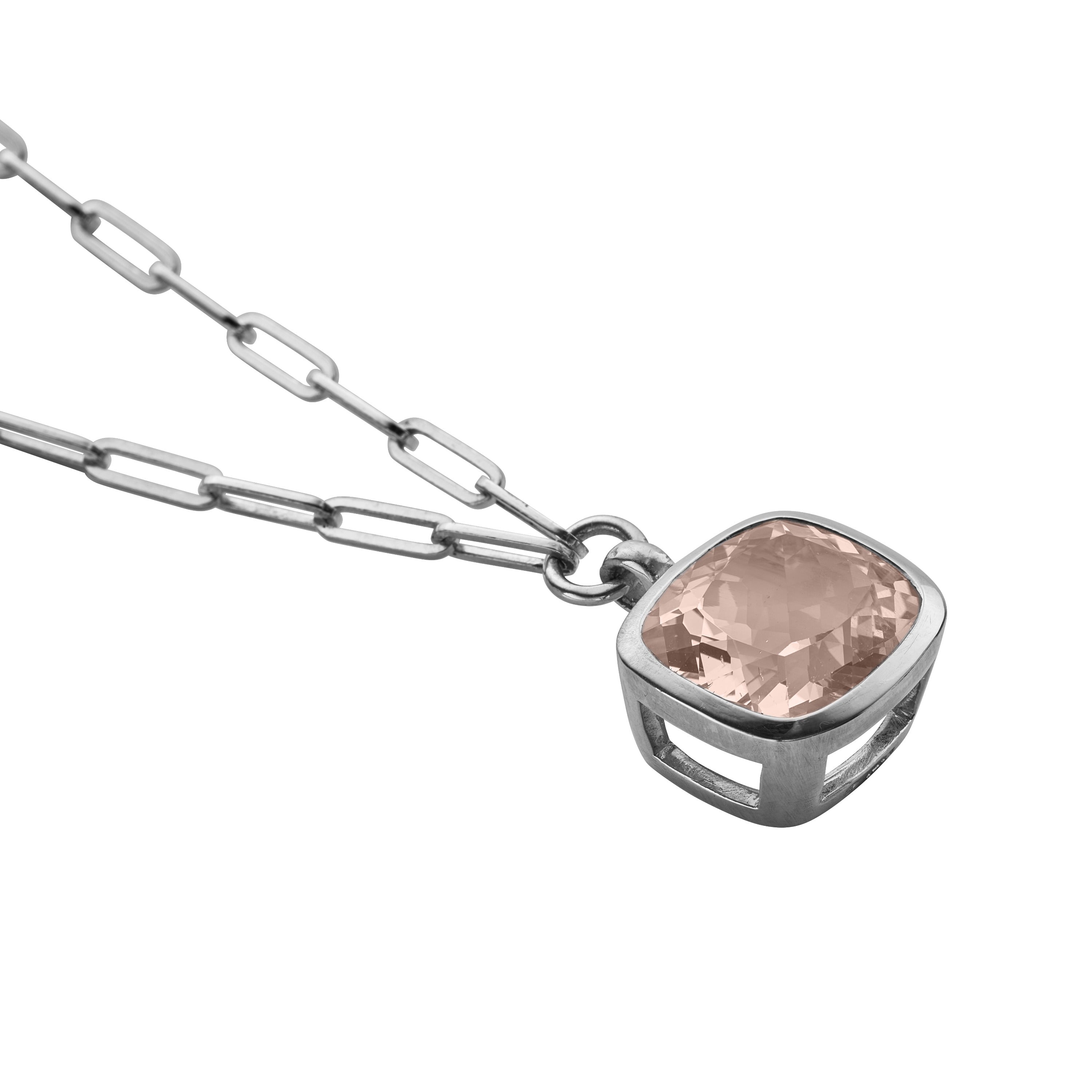 MOUNT ROSA Silver Morganite Necklace
