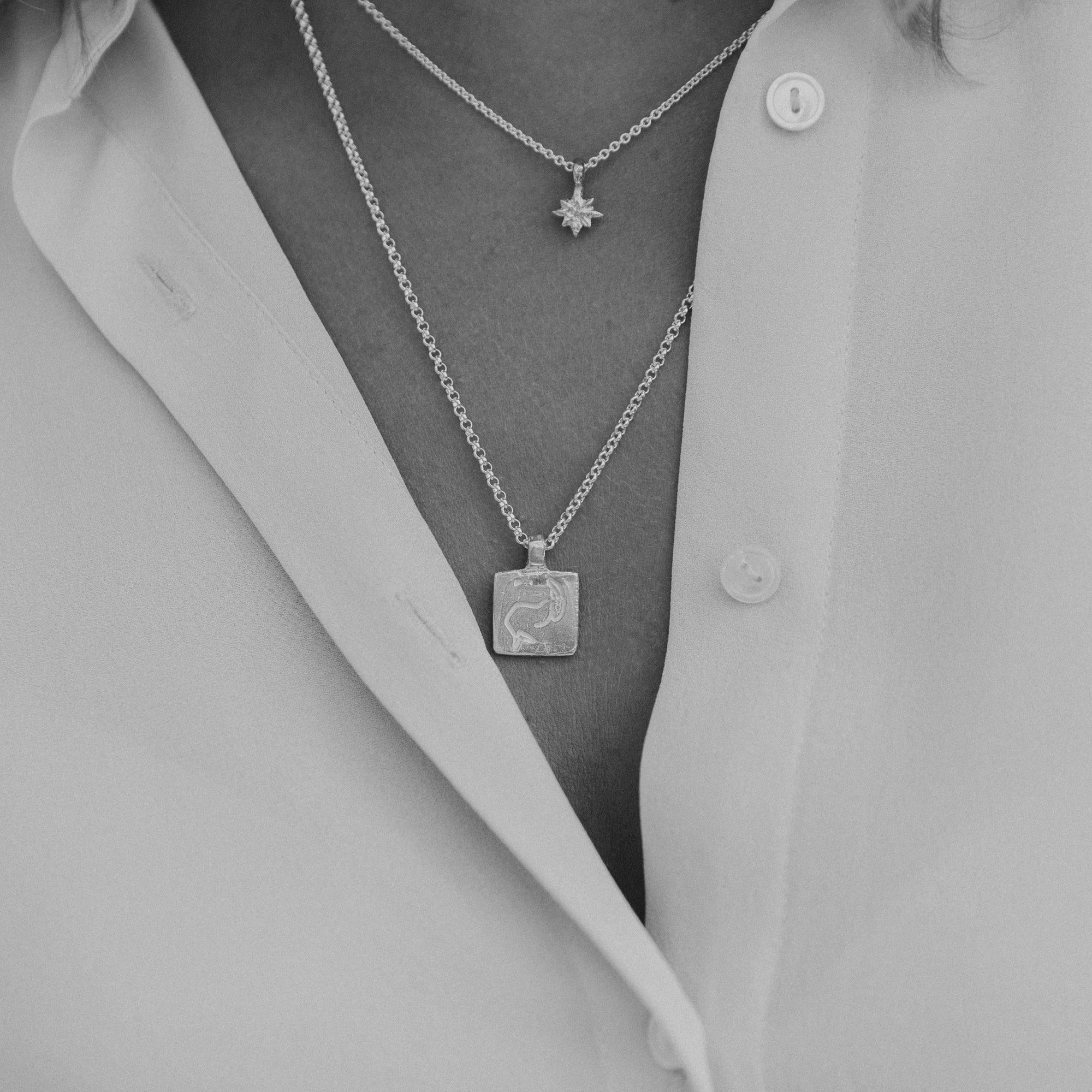 Silver & Gold Medium Capricorn Horoscope Necklace