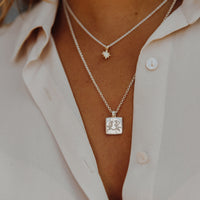 Silver Medium Cancer Horoscope Necklace