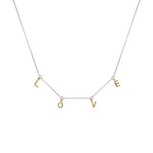 Silver & Gold Fixed Alphabet Necklace