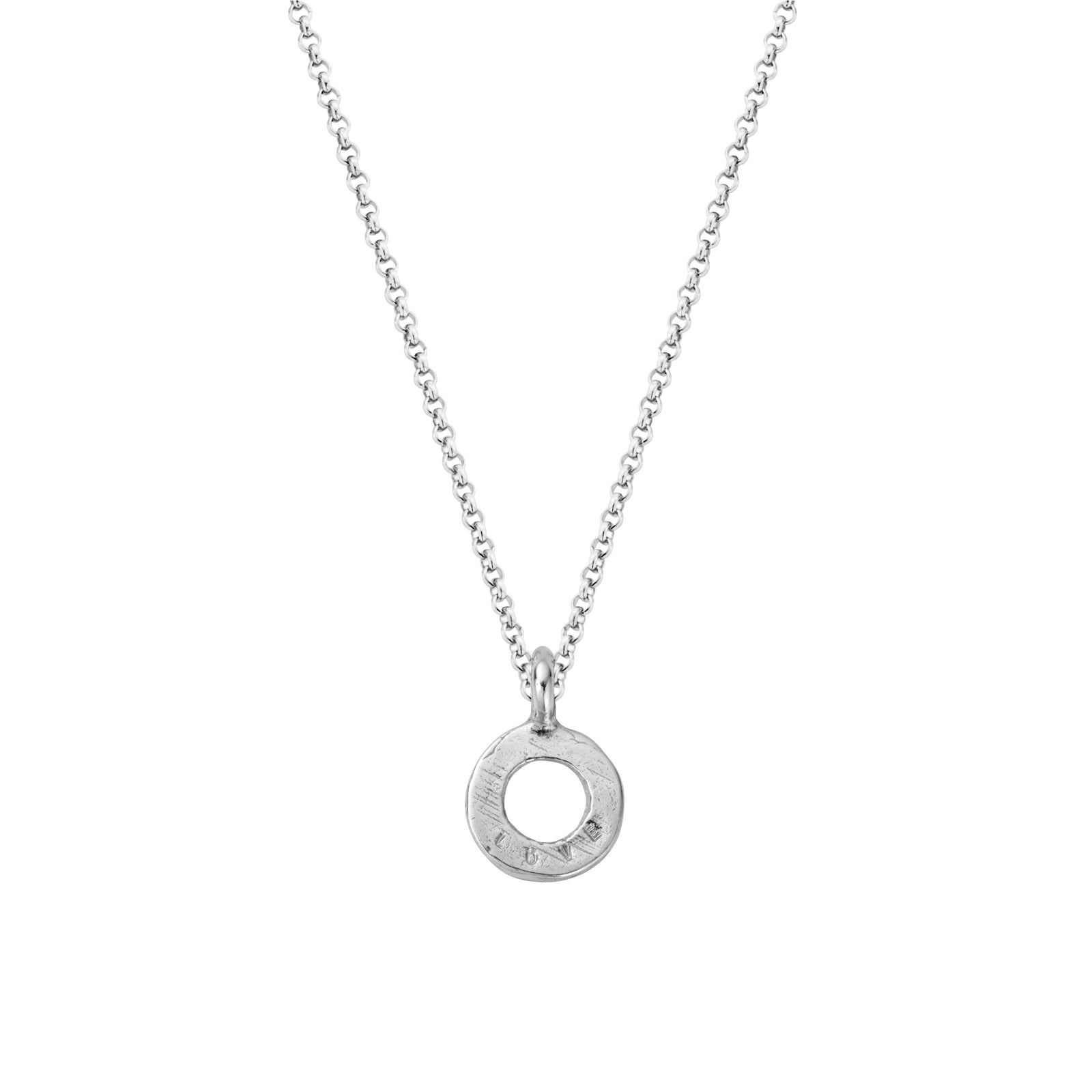 Silver Medium Open Circle Necklace