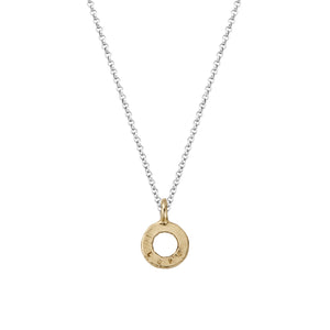 Silver & Gold Medium Open Circle Necklace