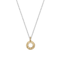 Silver & Gold Medium Open Circle Necklace