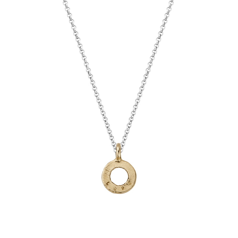 Silver & Gold Medium Open Circle Necklace