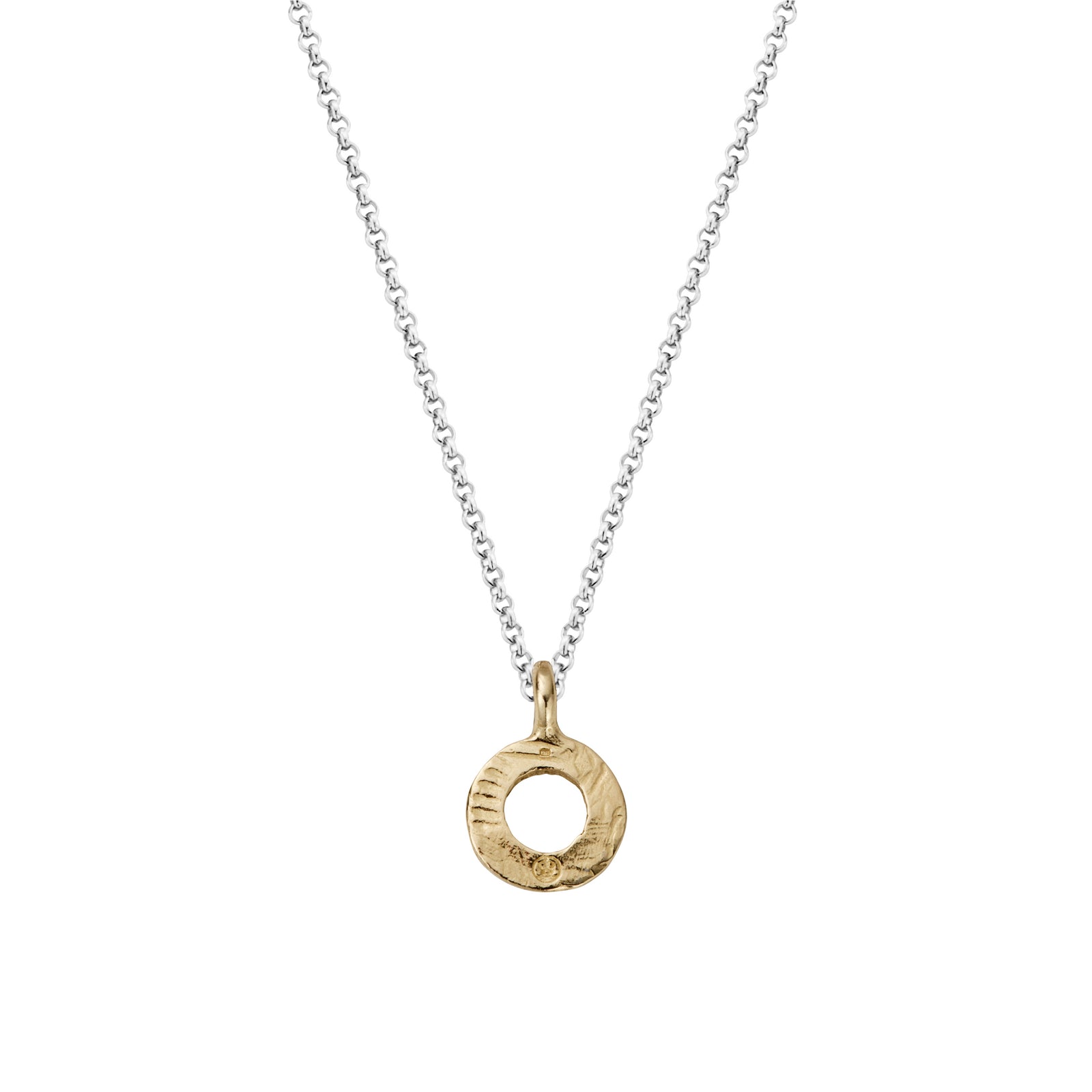Silver & Gold Medium Open Circle Necklace