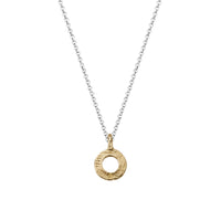 Silver & Gold Medium Open Circle Necklace