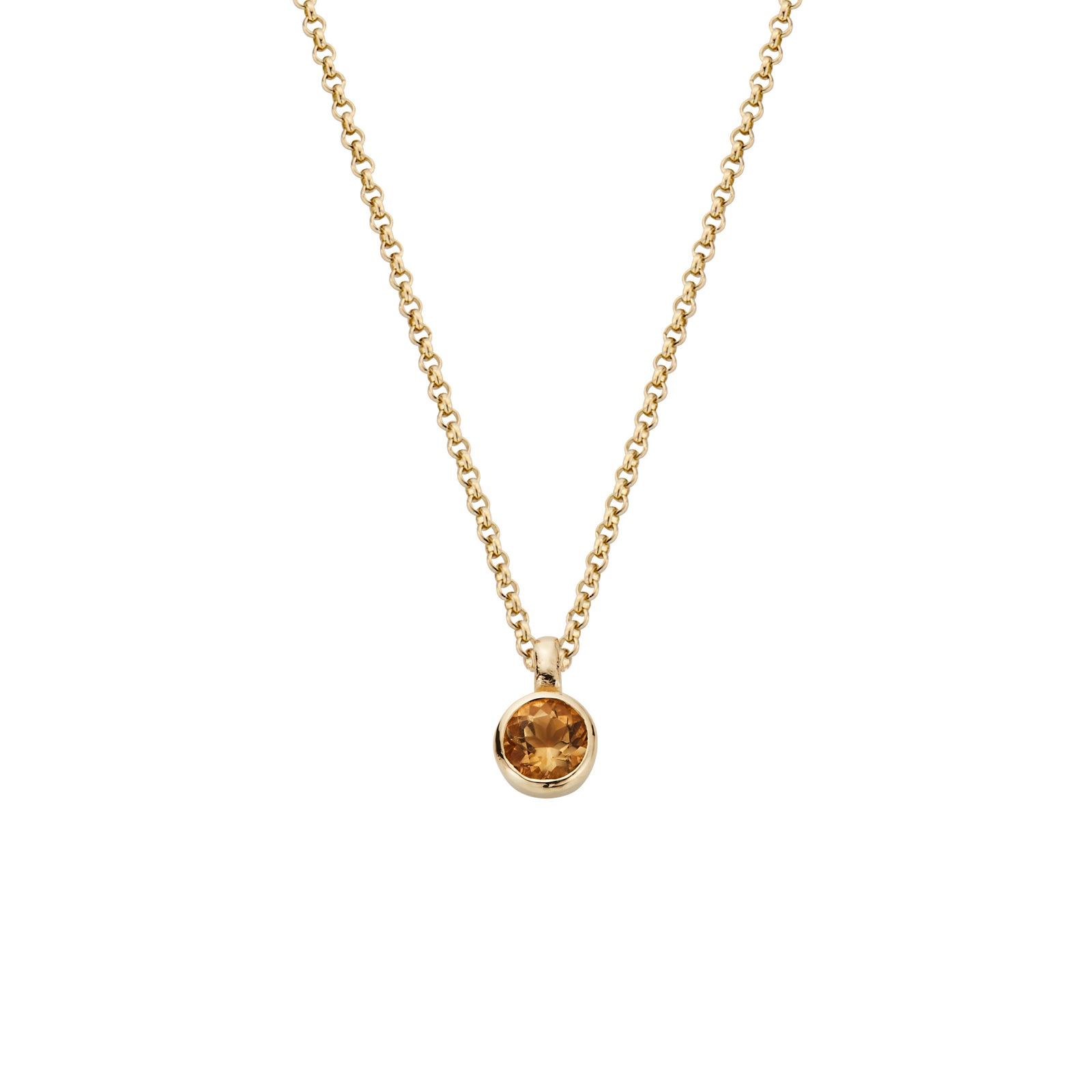 Gold Citrine Baby Treasure Necklace