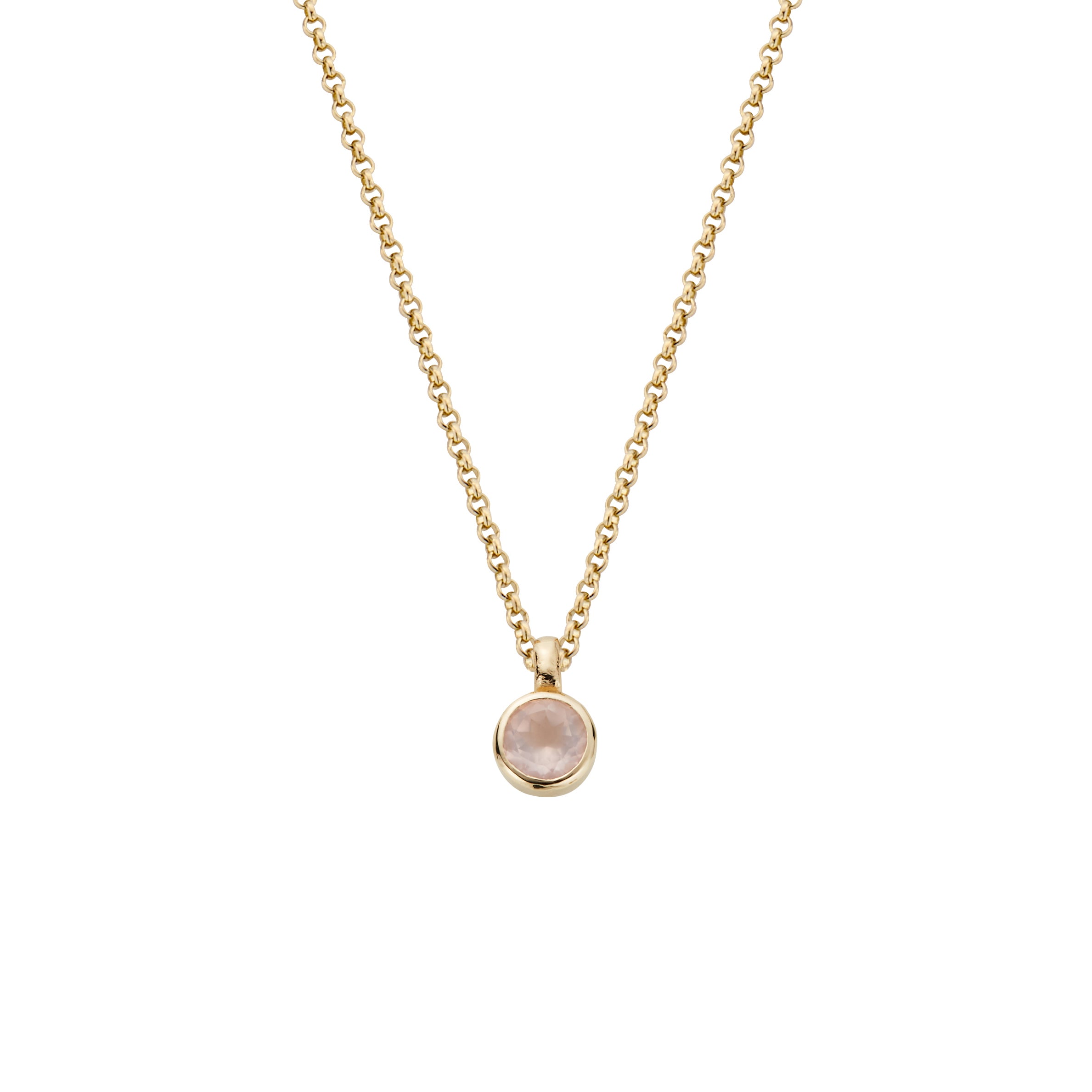 Gold Rose Quartz Baby Treasure Necklace