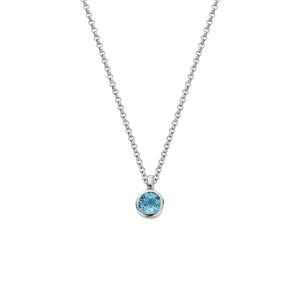 Silver Blue Topaz Baby Treasure Necklace