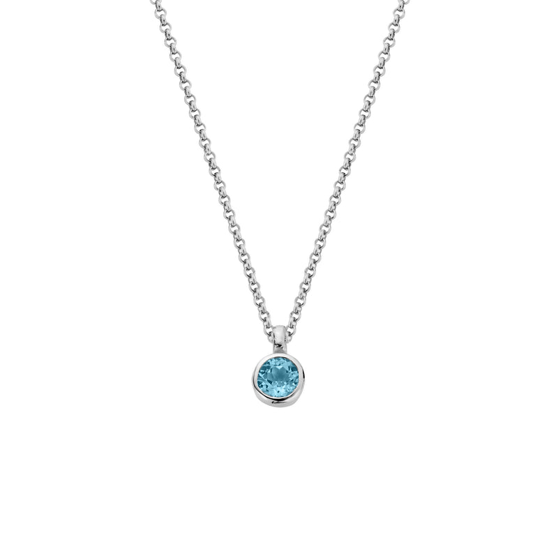 Silver Blue Topaz Baby Treasure Necklace