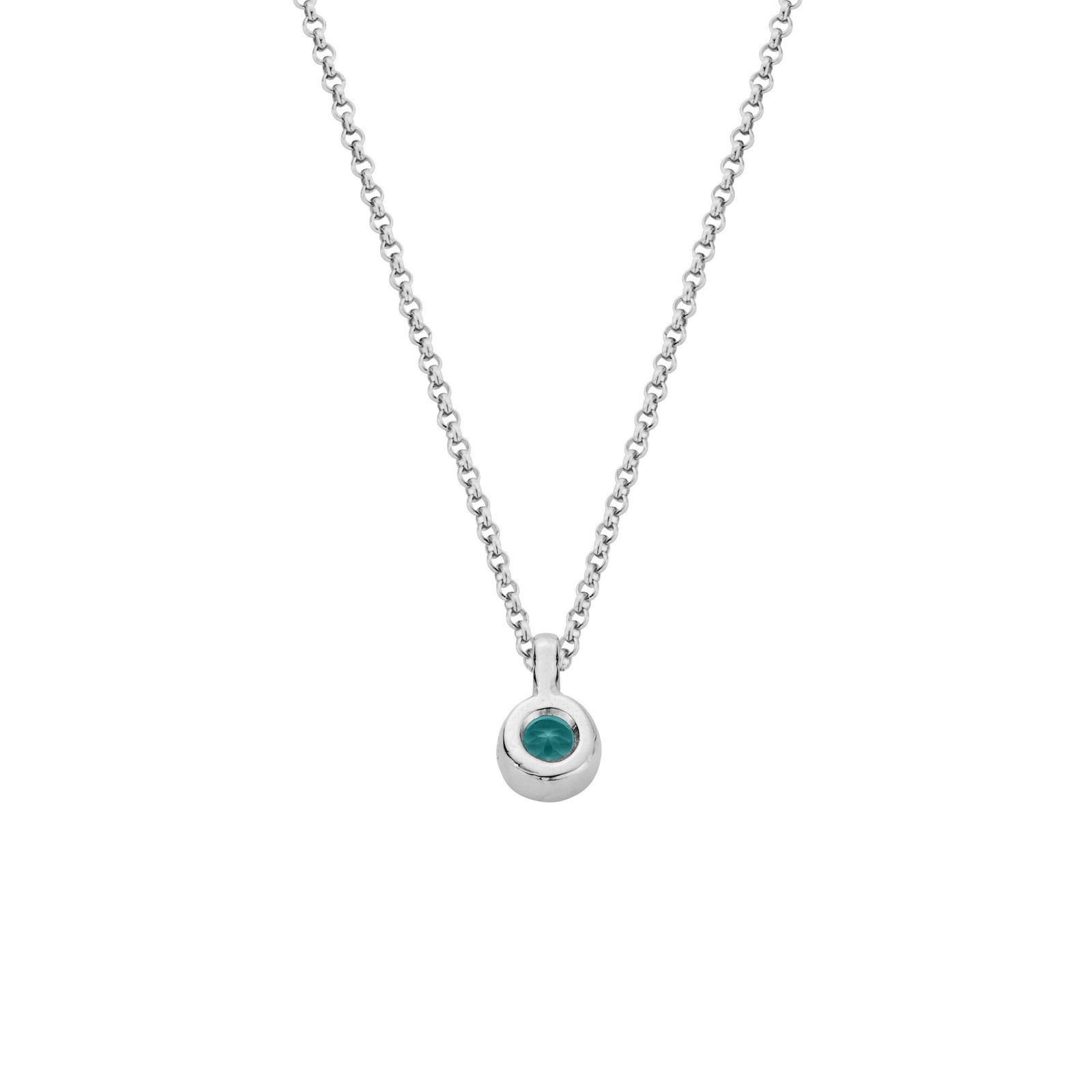 Silver Blue Topaz Baby Treasure Necklace