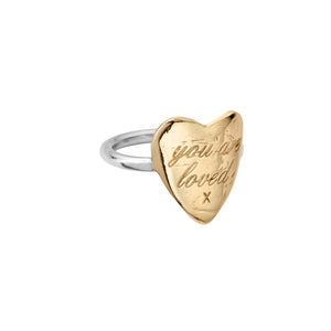 Silver & Gold You Are Loved Ring