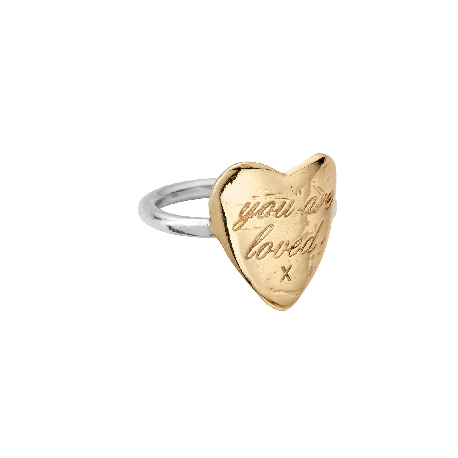 Silver & Gold You Are Loved Ring