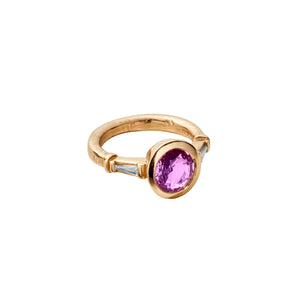 AZALEA Gold Pink Sapphire & Diamond Ring