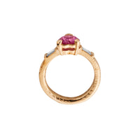 ORLA Gold Pink Sapphire & Diamond Heart Ring