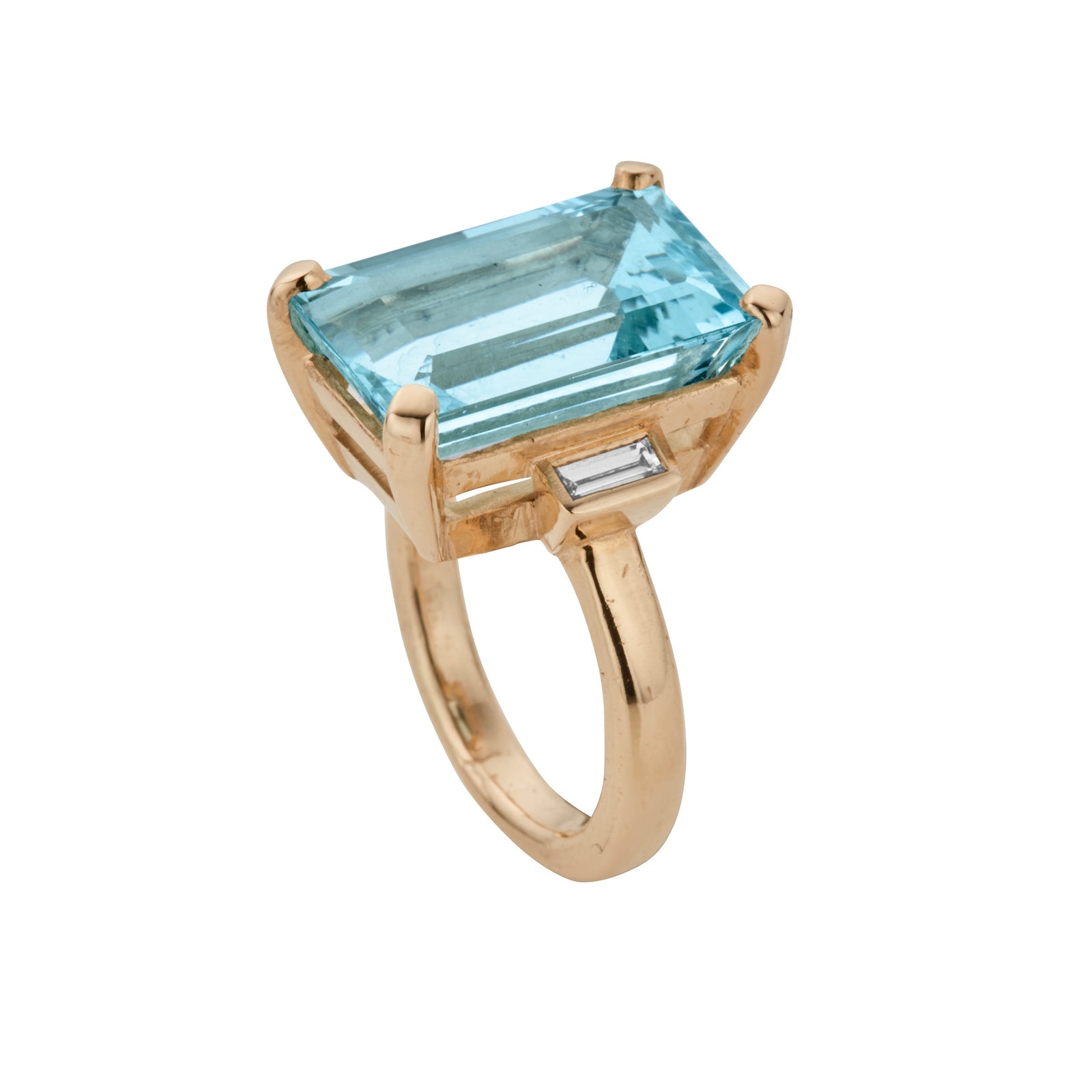 KAIRI Gold Aquamarine Ring