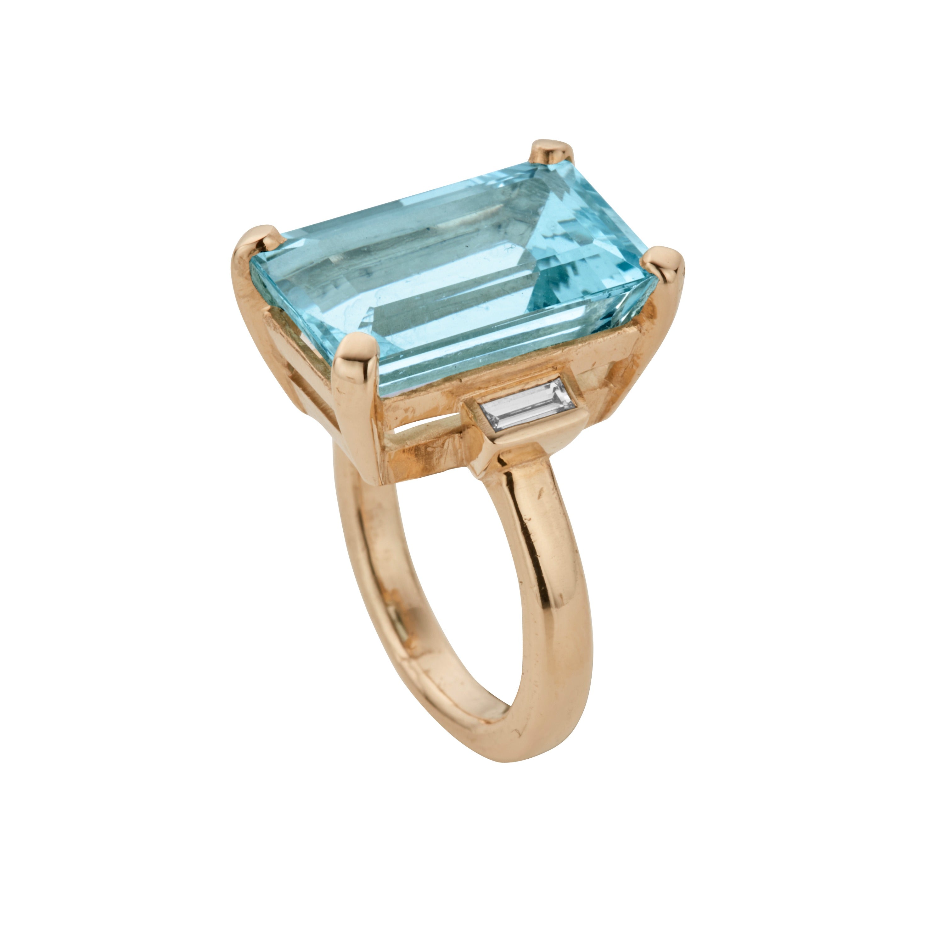 KAIRI Gold Aquamarine Ring