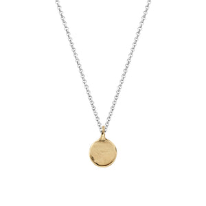 Silver & Gold Medium Disc Necklace