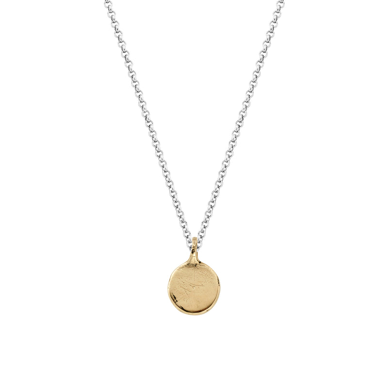 Silver & Gold Medium Disc Necklace