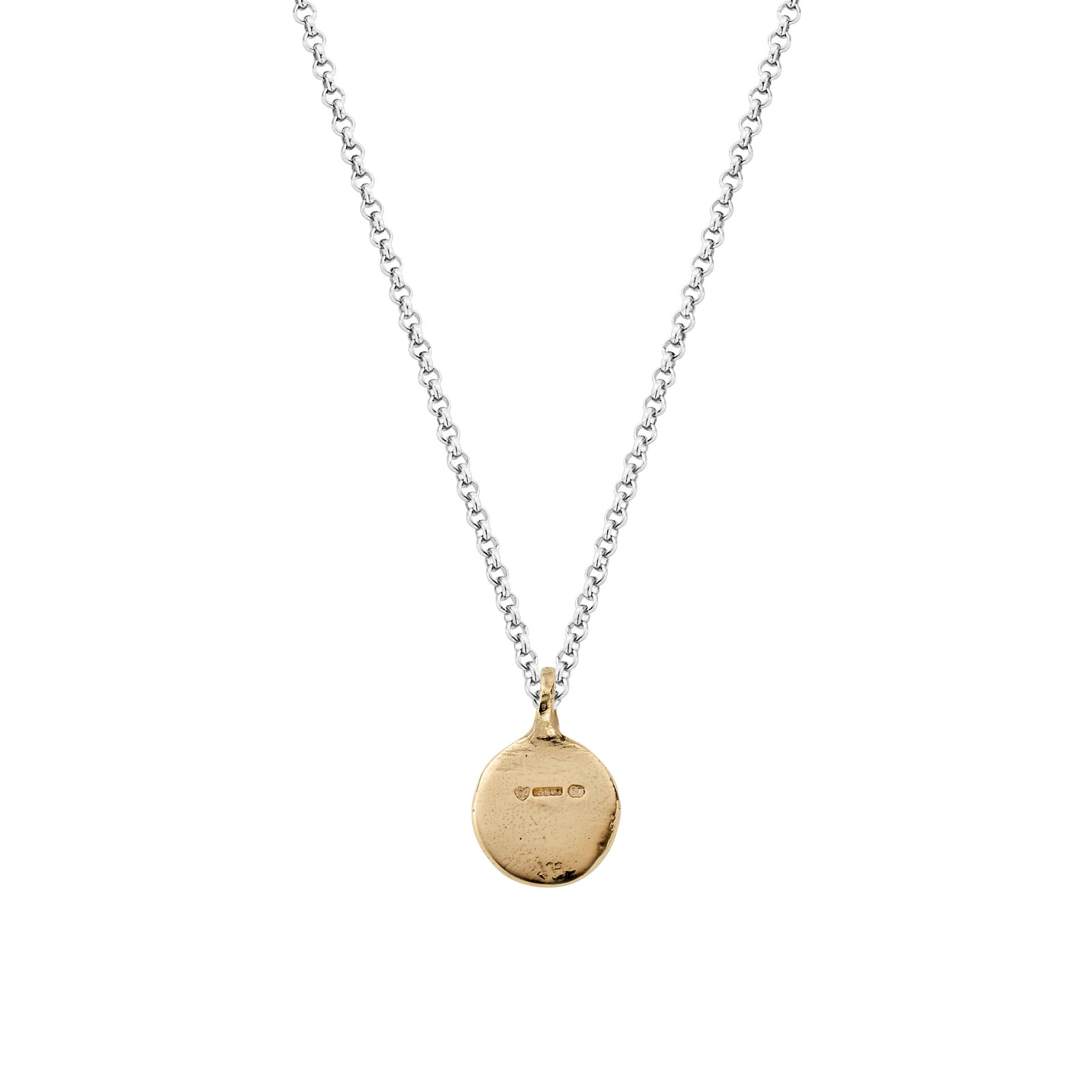 Silver & Gold Medium Disc Necklace