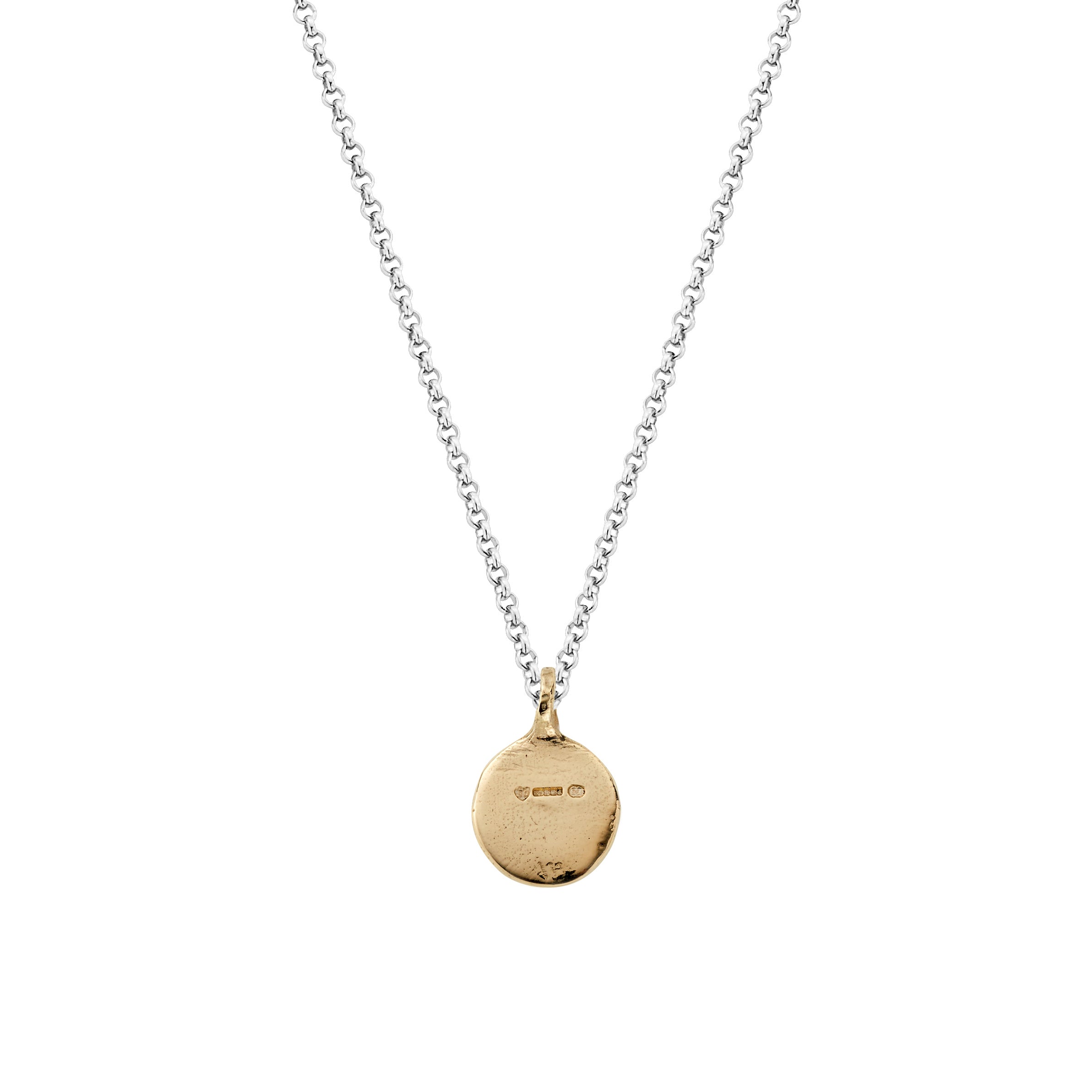 Silver & Gold Medium Disc Necklace