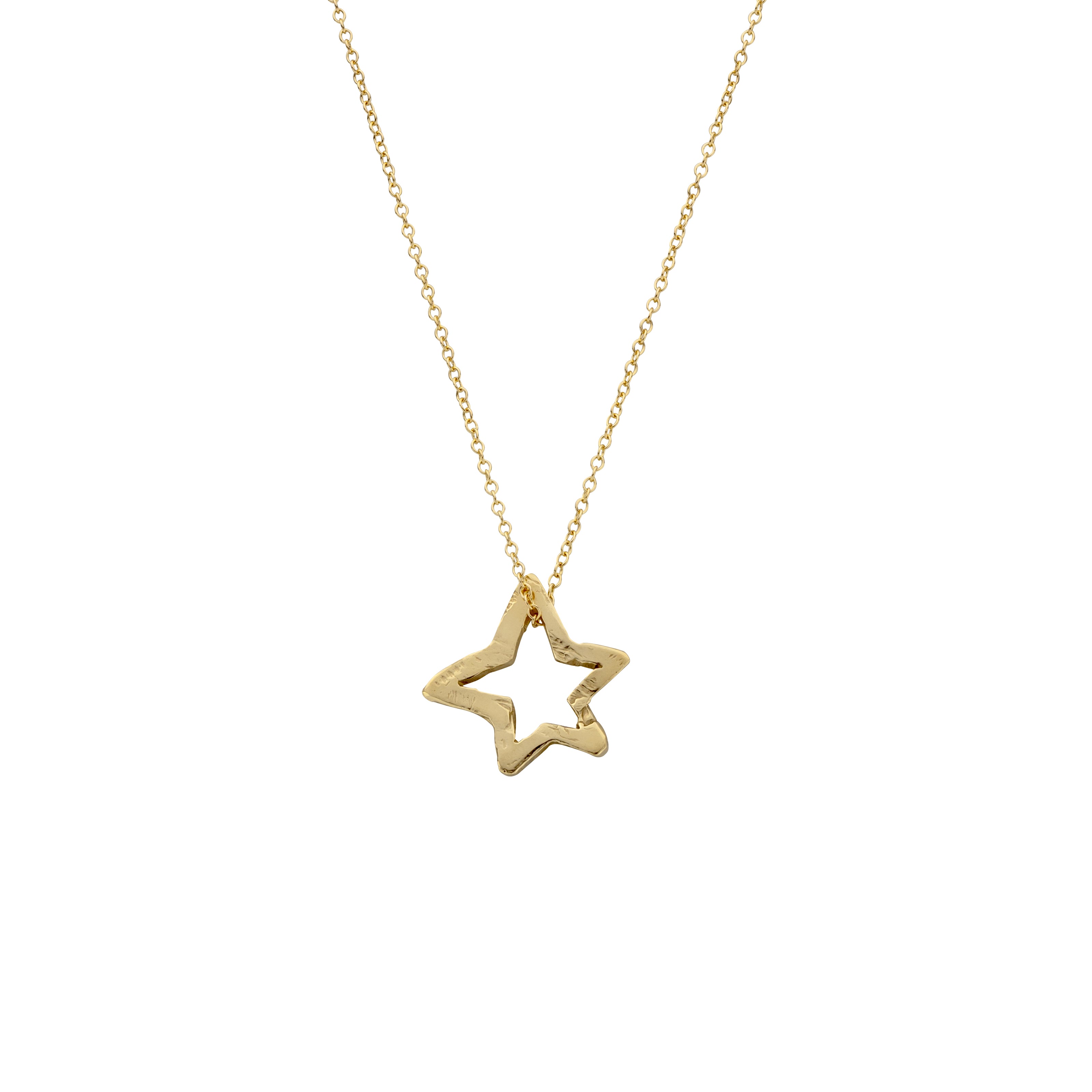 Gold Open Star Necklace