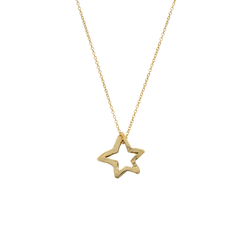Gold Open Star Necklace