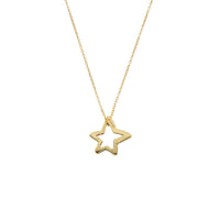 Gold Open Star Necklace