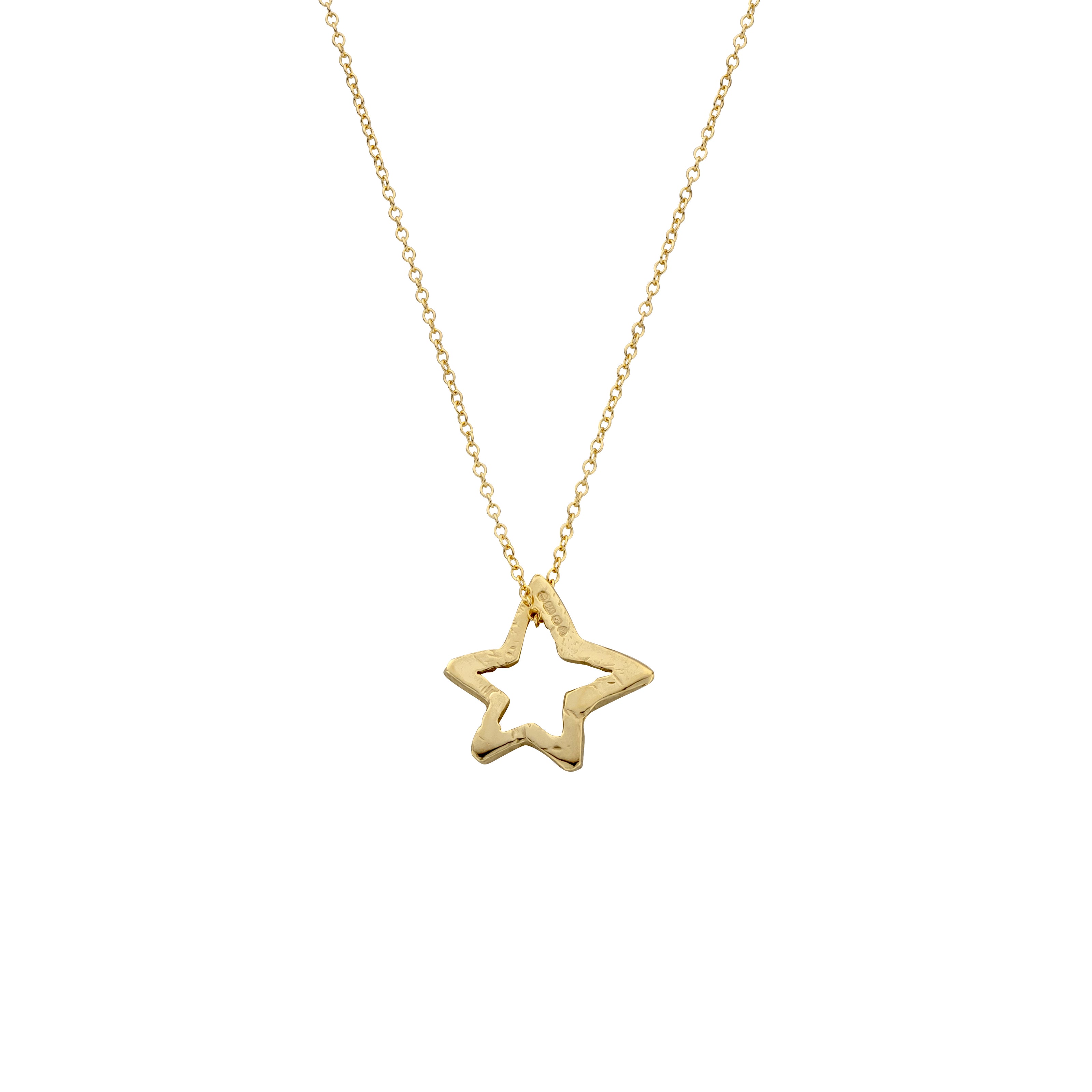 Gold Open Star Necklace