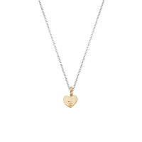 Silver & Gold Think of Me Heart Necklaces