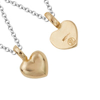 Silver & Gold Think of Me Heart Necklaces
