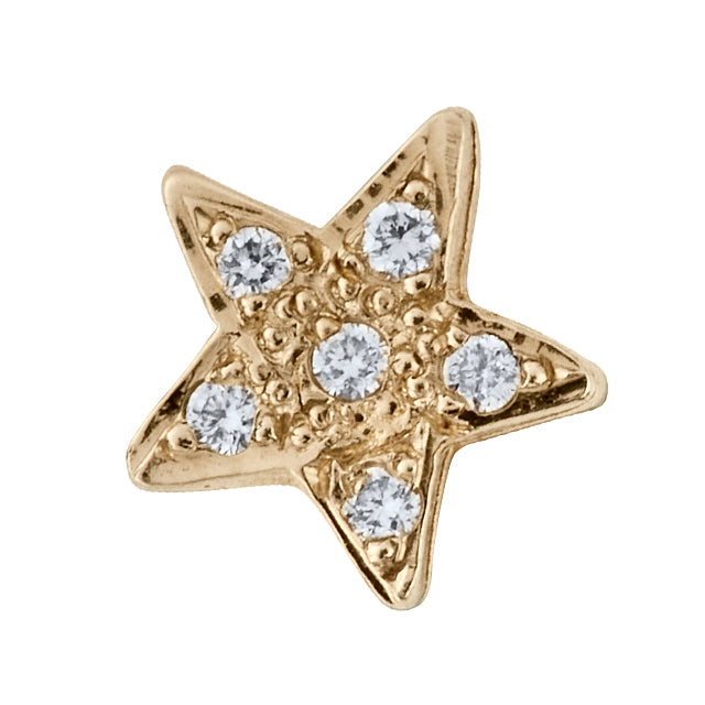 Gold Diamond Little Star Ear Charm Set