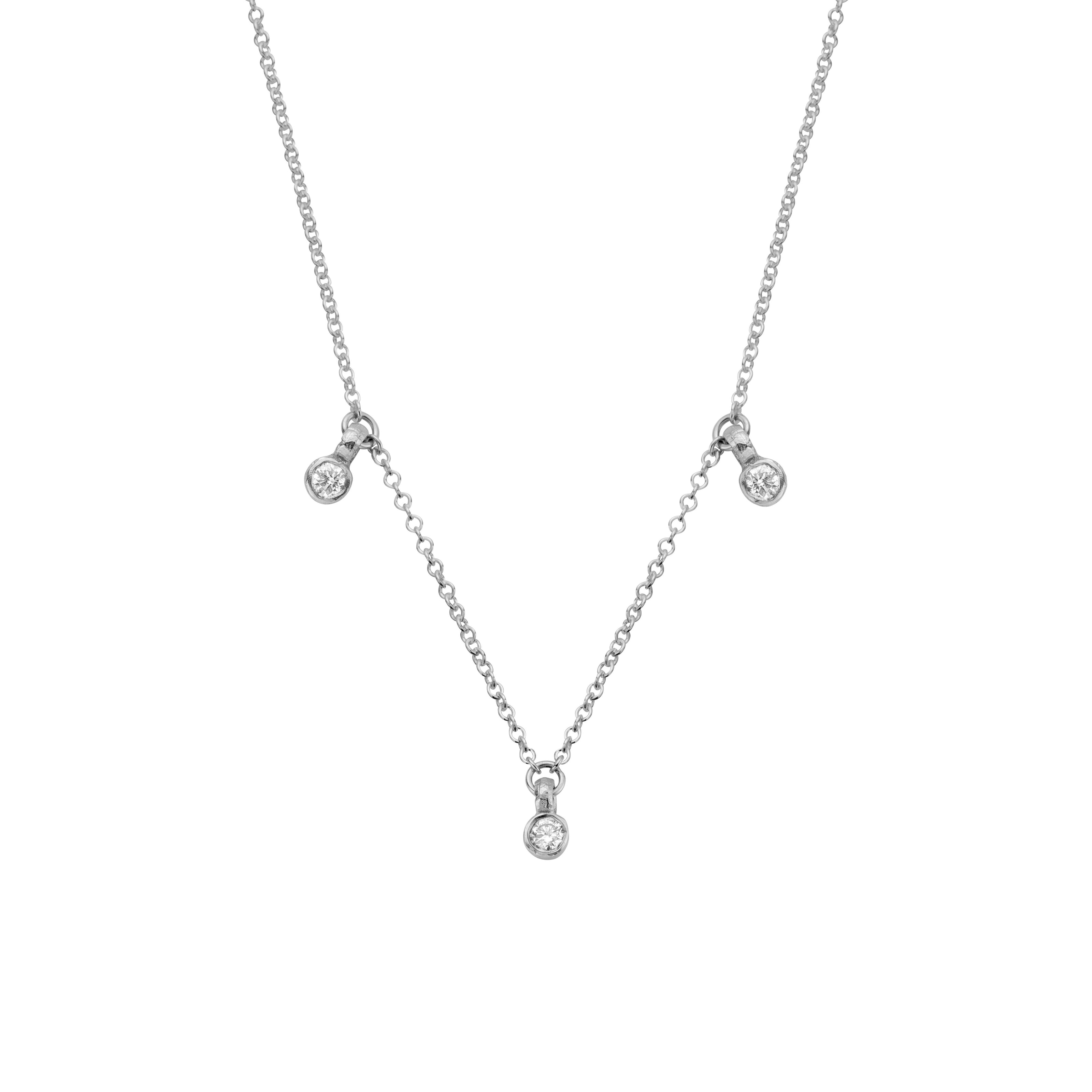 Silver Trio Diamond Necklace